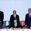 Lễ ký kết giữa VNPT và Ericsson có sự chứng kiến của Thủ tướng Chính Phủ Nguyễn Xuân Phúc và Giám đốc điều hành Tập đoàn Ericsson. (Nguồn: VNPT)