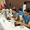 Vòng chung kết cuộc thi An toàn không gian mạng toàn cầu WhiteHat Grand Prix 2018 tại Hà Nội. (Ảnh: PV/Vietnam+)