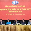 Đoàn Chủ tịch điều hành Đại hội đại biểu Đảng bộ Thông tấn xã Việt Nam lần thứ XXV. (Ảnh: Thành Đạt/TTXVN)