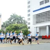 Sinh viên trường Đại học Bách Khoa Hà Nội tự tổ chức một buổi chạy cho UpRace. (Nguồn: BTC)