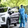 GoCar được ra mắt đầu tiên với 50 xe, chuyên chở lực lượng y tế tuyến đầu. (Ảnh: V.C/Vietnam+)