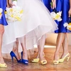 Phối màu giày theo ý tưởng của tiệc cưới cũng là một cách hay.
