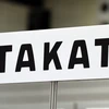 Logo của nhà sản xuất phụ tùng ôtô Nhật Bản Takata tại Yokohama, ngoại ô thủ đô Tokyo, Nhật Bản. (Nguồn: AFP/TTXVN)