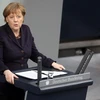 Thủ tướng Đức Angela Merkel phát biểu tại Quốc hội Đức. (Nguồn: AFP)