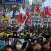 Biểu tình chống chính phủ tại thủ đô Seoul. (Nguồn: Yonhap)