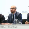 Thủ tướng Charles Michel (giữa) trong cuộc họp báo tại Brussels ngày 22/3. (Nguồn: AFP/TTXVN)