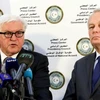 Ngoại trưởng Pháp Jean-Marc Ayrault (phải) và người đồng cấp Đức Frank-Walter Steinmeier tại Tripoli. (Nguồn: AFP)