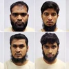 Tám đối tượng quốc tịch Bangladesh vừa bị Singapore bắt giữ theo Luật An ninh Nội địa, do có âm mưu tấn công khủng bố tại quê nhà. (Nguồn: Bộ Nội vụ Singapore)