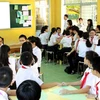 Lớp học với mô hình chăm sóc sức khỏe sinh sản vị thành niên tại các trường học tại thành phố Đà Nẵng. (Ảnh: TTXVN/Vietnam+)
