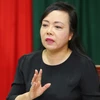 Bộ trưởng Bộ Y tế Nguyễn Thị kim Tiến phát biểu tại một buổi họp trực tuyến. (Ảnh: Thành Đạt/TTXVN)