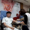 Các y, bác sỹ hiến máu nhân đạo trong ngày 27/2. (Ảnh: PV/Vietnam+)