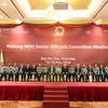 Các nhà lãnh đạo cao cấp cơ quan phòng chống ma túy của các nước trong khu vực tham dự hội nghị. (Ảnh: PV/Vietnam+)