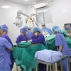 Các bác sỹ Bệnh viện Hữu nghị Việt Đức thực hiện một ca phẫu thuật cho bệnh nhân. (Ảnh: PV/Vietnam+)