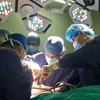 Các bác sỹ Bệnh viện Hữu nghị Việt Đức thực hiện ca phẫu thuật cho bệnh nhân. (Ảnh: PV/Vietnam+)