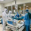 Các bác sỹ chữa bệnh cho bệnh nhân mắc COVID-19 tại Bệnh viện Bệnh Nhiệt đới Trung ương. (Ảnh: PV/Vietnam+)