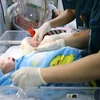 Chăm sóc trẻ sơ sinh tại Bệnh viện Phụ sản Trung ương. (Ảnh: PV/Vietnam+)
