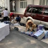 Lực lượng chức năng tỉnh Bình Dương tạm giữ các đối tượng có hành vi buôn lậu thuốc lá ngoại. (Ảnh: Nguyễn Văn Việt - TTXVN)