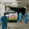 Các bệnh viện tại Đà Nẵng áp dụng các biện pháp kiểm soát nghiêm ngặt, có lực lượng an ninh túc trực. (Ảnh: TTXVN phát)