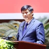 Bộ trưởng Bộ Y tế Nguyễn Thanh Long phát biểu khai mạc hội nghị. (Ảnh: Thống Nhất/TTXVN)