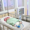 Bé gái đang được điều trị tại Bệnh viện Đa khoa Đức Giang. (Ảnh: PV/Vietnam+)