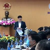 Bộ trưởng Bộ Y tế Nguyễn Thanh Long phát biểu tại cuộc họp. (Ảnh: PV/Vietnam+)