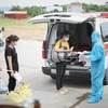 Các bệnh nhân khỏi COVID-19 ở Bắc Giang được xuất viện về nhà. (Ảnh: Danh Lam/TTXVN)