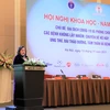 Phó giáo sư Nguyễn Thị Xuyên - Chủ tịch Tổng Hội Y học Việt Nam phát biểu tại hội nghị. (Ảnh: PV/Vietnam+)