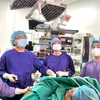 Các bác sỹ tiến hành một ca phẫu thuật nội soi tại Bệnh viện Hữu nghị Việt Đức. (Ảnh: PV/Vietnam+) 