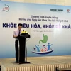 Phó giáo sư Trần Thanh Dương - Viện trưởng Viện Dinh dưỡng Quốc gia phát biểu tại buổi lễ. (Ảnh: PV/Vietnam+)