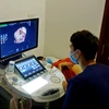 Bác sỹ siêu âm theo dõi sức khỏe thai nhi cho một sản phụ. (Ảnh: PV/Vietnam+)