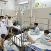 Bệnh nhi mắc sốt xuất huyết đang điều trị tại Khoa Nhi Tiêu hóa, Bệnh viện Đa khoa Xanh Pôn. (Ảnh: T.G/Vietnam+)