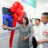 Máy tách chiết và Real Time PCR tự động Cobas 6800 có khả năng xử lý hơn 25 loại xét nghiệm kỹ thuật cao nhiều trong lĩnh vực. (Ảnh: PV/Vietnam+)