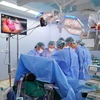 Các bác sĩ thực hiện lấy tạng từ người hiến tặng. (Ảnh: PV/Vietnam+)