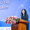 Bộ trưởng Bộ Y tế Đào Hồng Lan phát biểu tại buổi Lễ. (Ảnh: PV/Vietnam+)