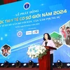 Bộ trưởng Bộ Y tế Đào Hồng Lan phát biểu tại buổi Lễ phát động Cuộc thi Y tế cơ sở giỏi năm 2024. (Ảnh: PV/Vietnam+)