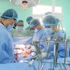 Các bác sĩ thực hiện ca ghép tạng “xuyên Việt”. (Ảnh: TTXVN phát)