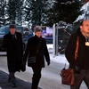 Các đại biểu đổ về Trung tâm hội nghị WEF trong ngày khai mạc Davos 2014. (Ảnh: Tố Uyên/Vietnam+)