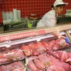 Quầy bán thịt lợn trong một siêu thị ở Nga. (Nguồn: RIA Novosti)