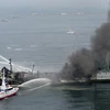 [Photo] Nổ tàu chở dầu ngoài khơi bờ biển Nhật Bản