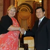 Chủ tịch nước Trương Tấn Sang tiếp Thủ tướng Na Uy Erna Solberg