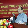 Phó Thủ tướng Nguyễn Xuân Phúc phát biểu tại hội nghị. (Ảnh: Nguyễn Dân/TTXVN)