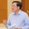 Viện trưởng Viện Kiểm sát nhân dân Tối cao Nguyễn Hòa Bình phát biểu ý kiến. (Ảnh: Phương Hoa/TTXVN)