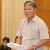 Bộ trưởng Bộ Tư pháp Hà Hùng Cường phát biểu ý kiến về dự án Bộ luật Dân sự (sửa đổi). (Ảnh: Phương Hoa/TTXVN)