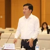 Bộ trưởng Bộ Giao Thông vận tải Đinh La Thăng phát biểu ý kiến. (Ảnh: Phương Hoa/TTXVN)
