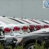 Các mẫu xe của hãng Volkswagen được giới thiệu tại đại lý ở San Diego, California (Mỹ). (Nguồn: Reuters/TTXVN)