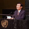 Chủ tịch nước Trương Tấn Sang phát biểu tại phiên khai mạc Hội nghị Thượng đỉnh Liên hiệp quốc. (Ảnh: Nguyễn Khang/TTXVN)