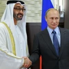 Tổng thống Nga Putin và Hoàng thái tử UAE Mohammed tại cuộc gặp ở Sochi tháng 10/2014. (Nguồn: AP)