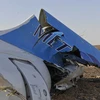 Mảnh vỡ máy bay Airbus-321 của Nga tại Hassana, Ai Cập. (Nguồn: THX/TTXVN)