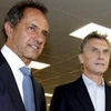 Hai ứng cử viên tổng thống Argentina Daniel Scioli và Mauricio Macri. (Nguồn: Reuters)