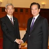 Thủ tướng Nguyễn Tấn Dũng tiếp Đại sứ Thái Lan tại Việt Nam Panyarak Poolthup. (Ảnh: Đức Tám/TTXVN)